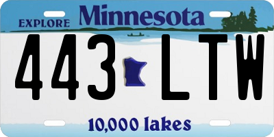 MN license plate 443LTW