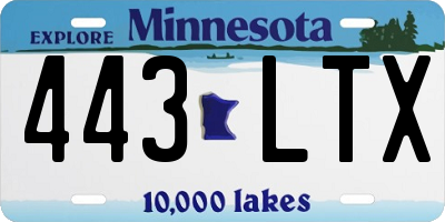 MN license plate 443LTX