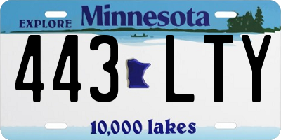 MN license plate 443LTY
