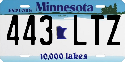 MN license plate 443LTZ