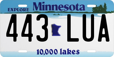 MN license plate 443LUA