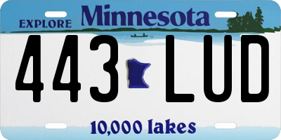 MN license plate 443LUD