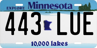MN license plate 443LUE