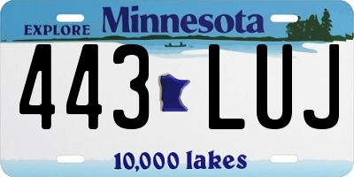 MN license plate 443LUJ
