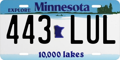 MN license plate 443LUL