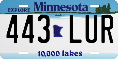 MN license plate 443LUR