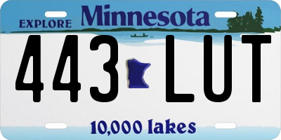 MN license plate 443LUT