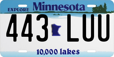 MN license plate 443LUU