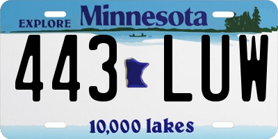 MN license plate 443LUW