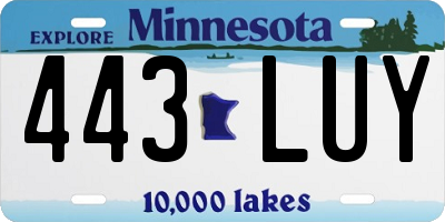 MN license plate 443LUY