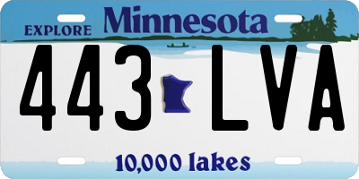MN license plate 443LVA