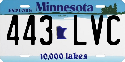 MN license plate 443LVC