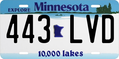 MN license plate 443LVD
