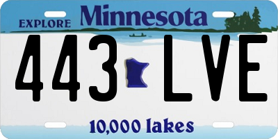 MN license plate 443LVE