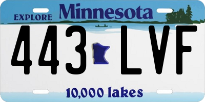 MN license plate 443LVF