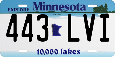 MN license plate 443LVI