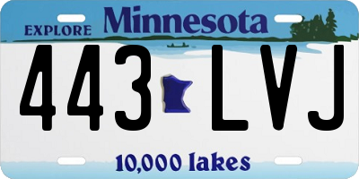 MN license plate 443LVJ