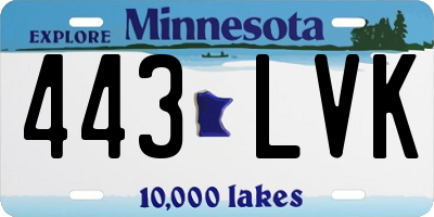 MN license plate 443LVK