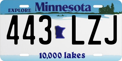 MN license plate 443LZJ