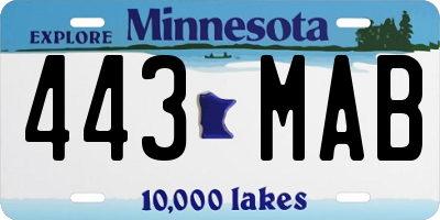 MN license plate 443MAB
