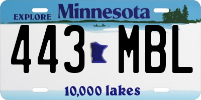 MN license plate 443MBL