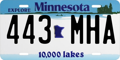 MN license plate 443MHA