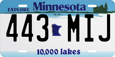 MN license plate 443MIJ