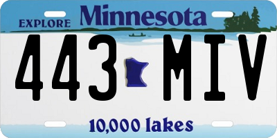 MN license plate 443MIV