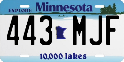 MN license plate 443MJF