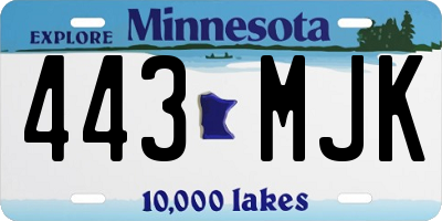 MN license plate 443MJK