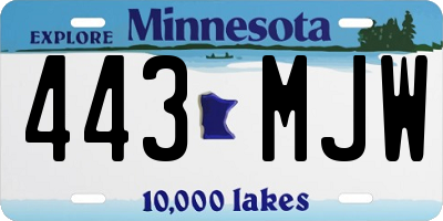 MN license plate 443MJW