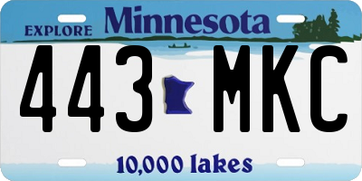 MN license plate 443MKC