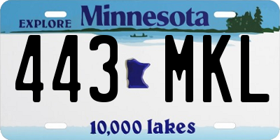 MN license plate 443MKL