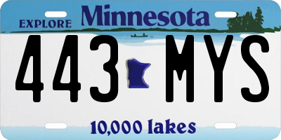 MN license plate 443MYS