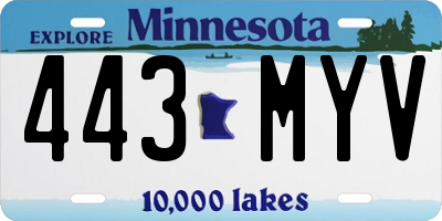 MN license plate 443MYV