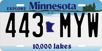 MN license plate 443MYW