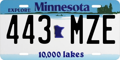 MN license plate 443MZE