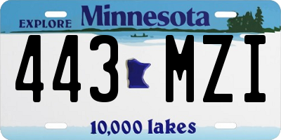 MN license plate 443MZI