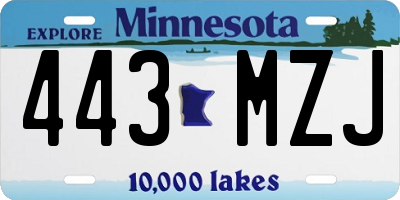 MN license plate 443MZJ