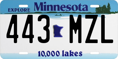 MN license plate 443MZL