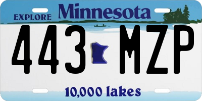MN license plate 443MZP