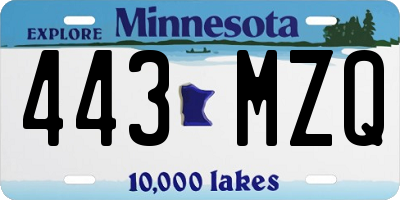 MN license plate 443MZQ