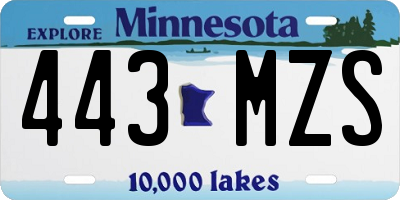 MN license plate 443MZS