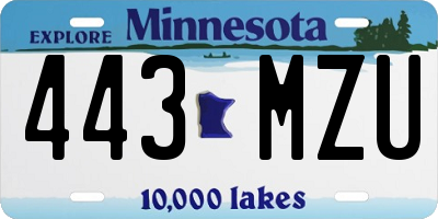MN license plate 443MZU