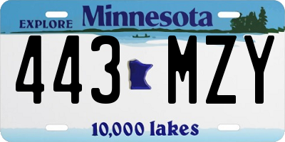 MN license plate 443MZY