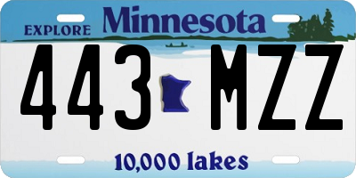 MN license plate 443MZZ