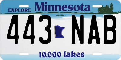 MN license plate 443NAB