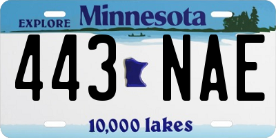 MN license plate 443NAE