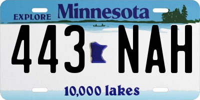MN license plate 443NAH
