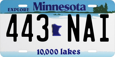 MN license plate 443NAI
